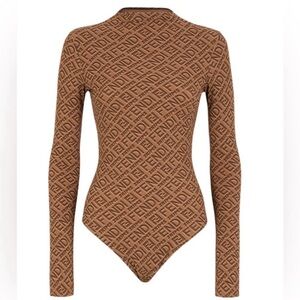 Fendi x skims long sleeve nude bodysuit USA small